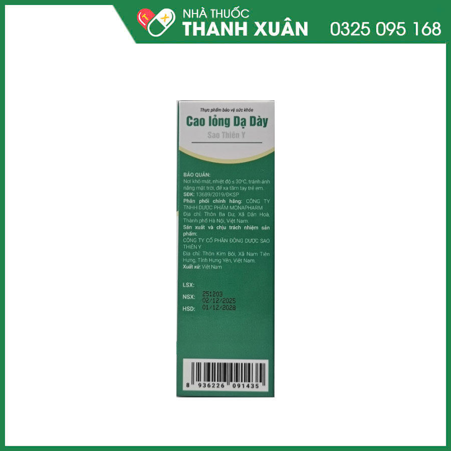 Cao lỏng Dạ Dày - Sao Thiên Y hỗ trợ giảm viêm loét dạ dày, tá tràng, đầy bụng, khó tiêu